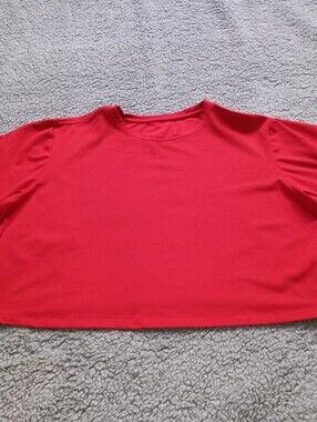 YITTY 3X Red Cropped Crewneck Crop Top Athletic Workout Gymwear